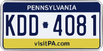 PA license plate KDD4081