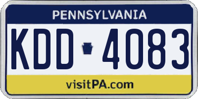PA license plate KDD4083
