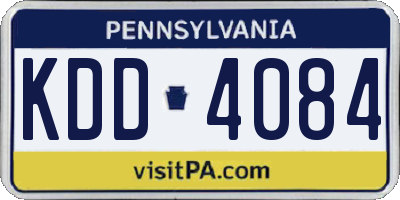 PA license plate KDD4084