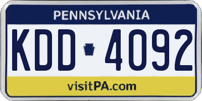 PA license plate KDD4092