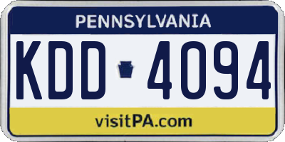 PA license plate KDD4094