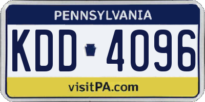PA license plate KDD4096