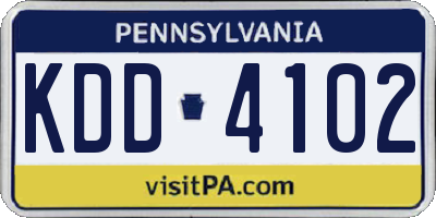 PA license plate KDD4102