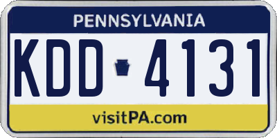 PA license plate KDD4131
