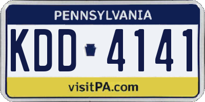 PA license plate KDD4141
