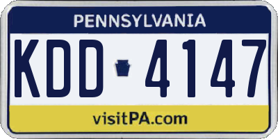 PA license plate KDD4147