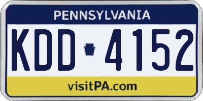 PA license plate KDD4152