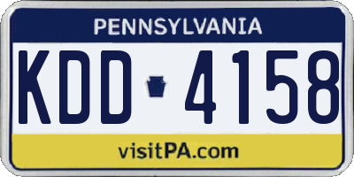 PA license plate KDD4158