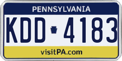 PA license plate KDD4183