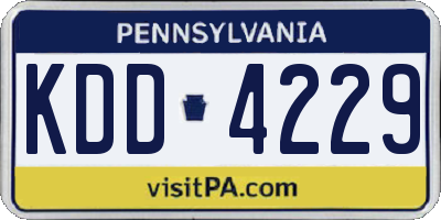 PA license plate KDD4229