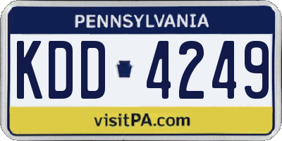 PA license plate KDD4249