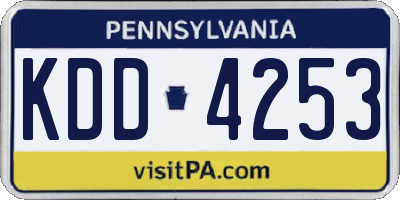 PA license plate KDD4253