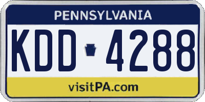 PA license plate KDD4288