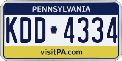 PA license plate KDD4334