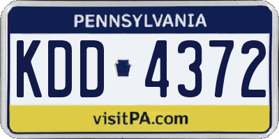 PA license plate KDD4372