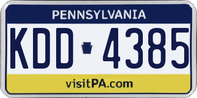 PA license plate KDD4385