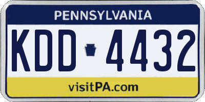 PA license plate KDD4432