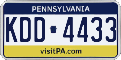 PA license plate KDD4433