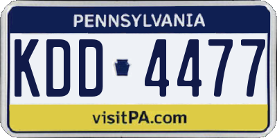 PA license plate KDD4477