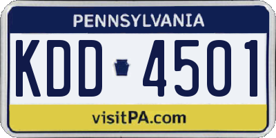 PA license plate KDD4501