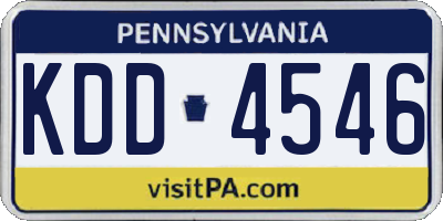 PA license plate KDD4546