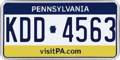PA license plate KDD4563