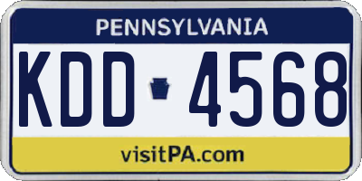 PA license plate KDD4568