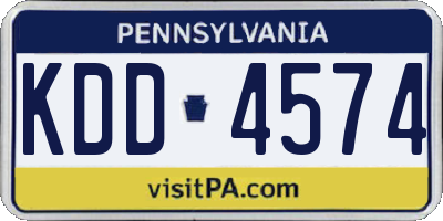 PA license plate KDD4574