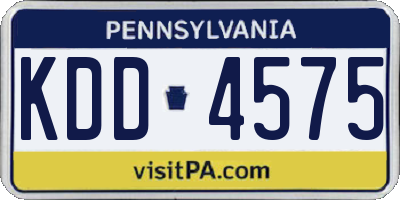 PA license plate KDD4575