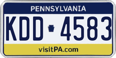 PA license plate KDD4583