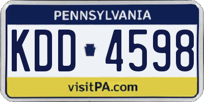 PA license plate KDD4598