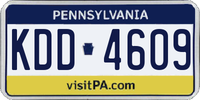 PA license plate KDD4609