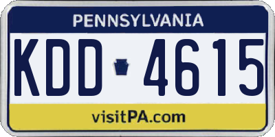 PA license plate KDD4615