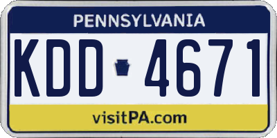 PA license plate KDD4671