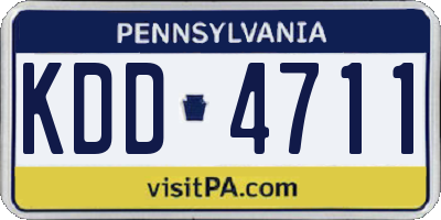 PA license plate KDD4711