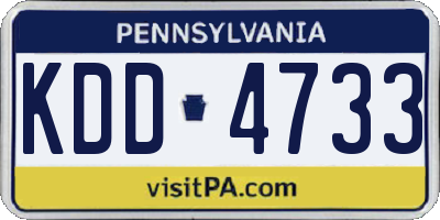 PA license plate KDD4733