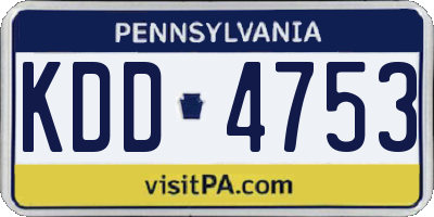 PA license plate KDD4753