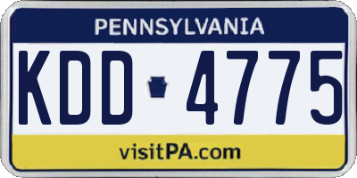 PA license plate KDD4775