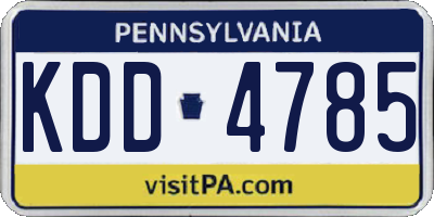 PA license plate KDD4785