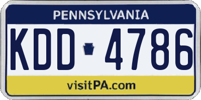 PA license plate KDD4786