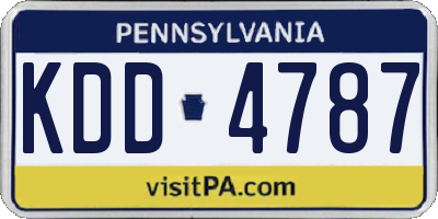 PA license plate KDD4787