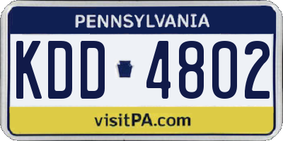 PA license plate KDD4802