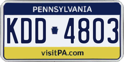 PA license plate KDD4803