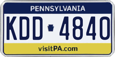 PA license plate KDD4840