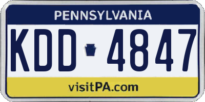 PA license plate KDD4847