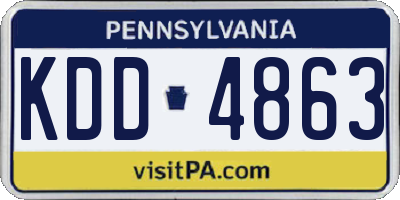 PA license plate KDD4863