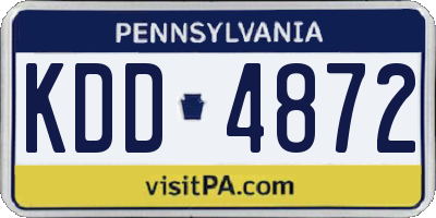 PA license plate KDD4872