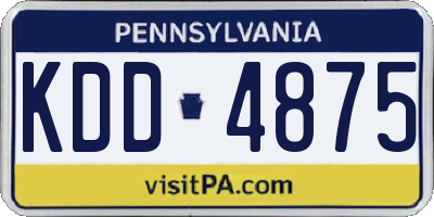 PA license plate KDD4875