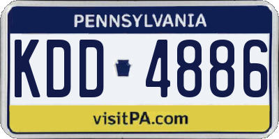 PA license plate KDD4886