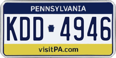 PA license plate KDD4946